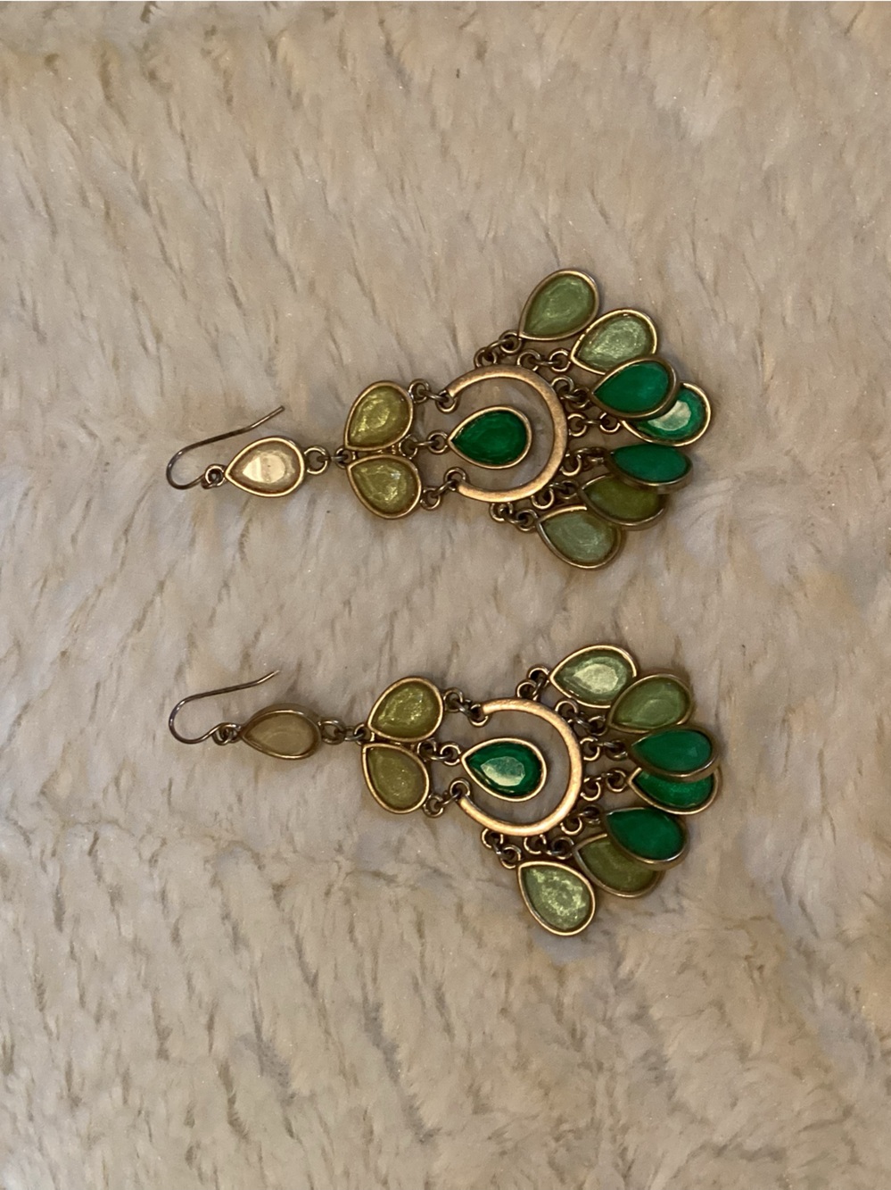 Beautiful Turquoise/ Green BOHO Style Dangling Earrings. 3 Shades Green